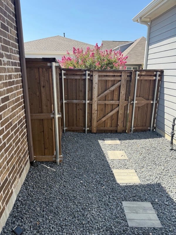 Fence and gate before staining
